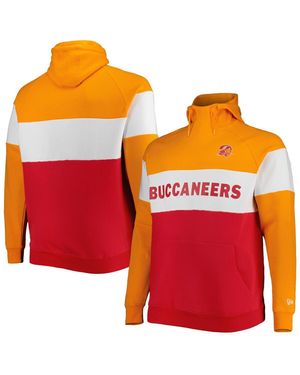 KTZ Tampa Bay Buccaneers Big Tall Throwback Colorblock Raglan Pullover Hoodie - Orange