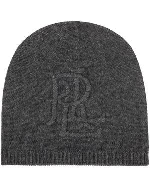 Ralph Lauren Embroidered Logo Beanie - Gray