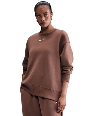 Nike Sportswear Phoenix Fleece Oversized Crewneck Sweatshirt - Brown