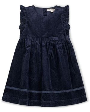 Hope & Henry Big Girls Organic Corduroy Flutter Sleeve Sweater Dress - Blue