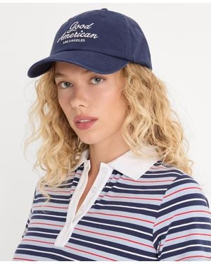 GOOD AMERICAN Embroidered Baseball Hat - Blue