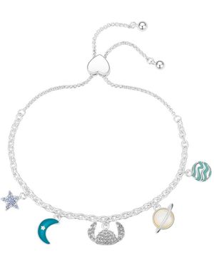 Disney Crystal And Mother Of Pearl Stitch Outer Space Bolo Bracelet - White