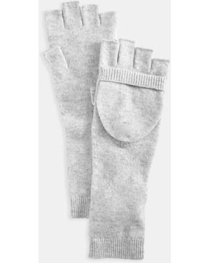 Charter Club 100% Cashmere Fingerless Gloves - White