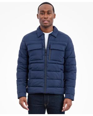 Michael Kors Quilted Shirt Jacket - Blue