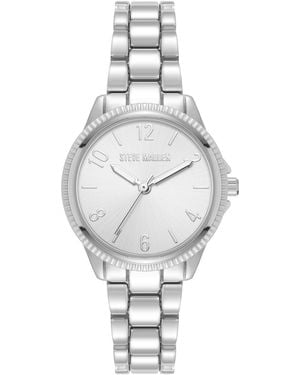 Steve Madden Everyday Alloy Metal Bracelet Watch - Metallic