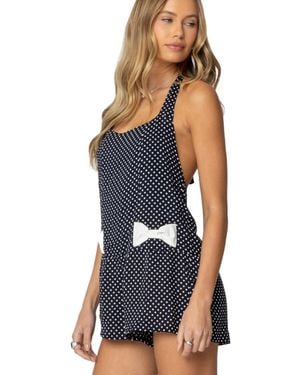 Edikted Lena Polka Dot Halter Neck Romper - Blue