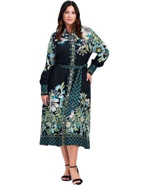 Avenue Plus Size La Luna Shirtdress - Blue