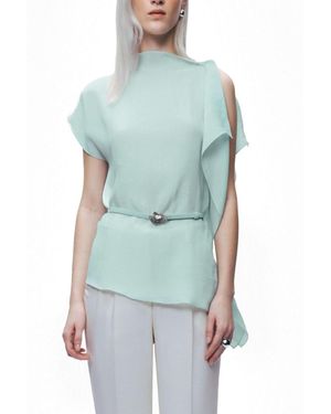 Nocturne Sleeveless Woven Blouse - Blue
