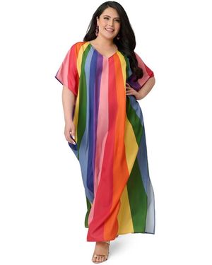 Unique Vintage Pride Sunburst Caftan - Red