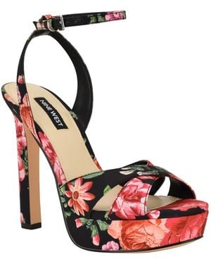 Nine West Wilda Criss-cross High Stiletto Platform Sandals - Pink