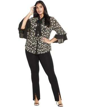 Avenue Cassie Frill Shirt - Black