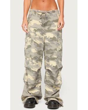 Edikted Emzi baggy Cotton Cargo Pants - Natural