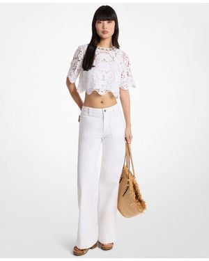 Michael Kors Michael High-rise Bootcut Cotton Jeans - White