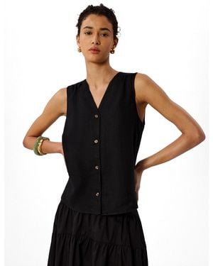 Whistles Laura Linen Tank - Black