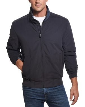 Weatherproof Microfiber Bomber Jacket - Black