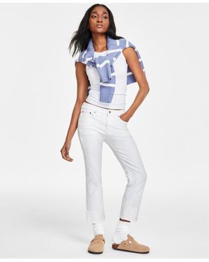 Lucky Brand Mid-rise Sweet Crop Cuffed Jeans - White