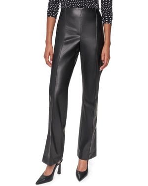 DKNY Butter High-waisted Flared Faux Leather Pants - Black