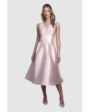 Coast Structured Twill Midi Bridesmaid Dress - Pink