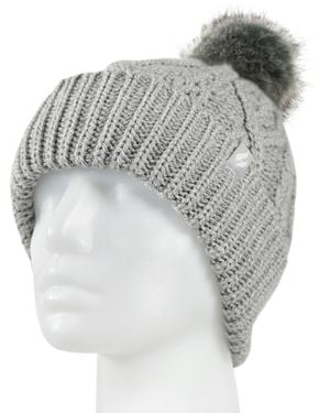 Heat Holders Brina Cable Knit Beanie Hat - Gray