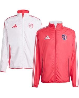 adidas Red/white St. Louis City Sc 2025 Anthem Reversible Full-zip Jacket - Pink