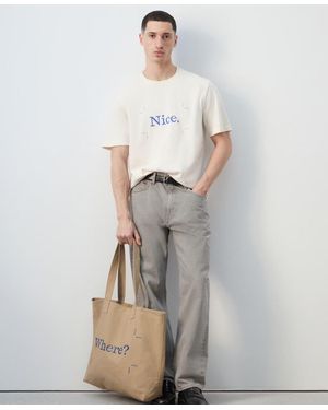 Mango Cotton Canvas Tote Bag - Gray