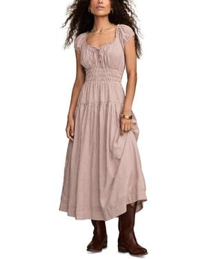 Lucky Brand Light My Fire Maxi Slip Dress - Pink