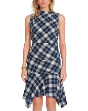 Bishop + Young Bishop + Young Oxford Asymmetrical Sleeveless Midi Dress - Blue