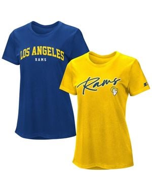 Starter 2-piece Los Angeles Rams Screen Print Graphics T-shirts Set - Yellow