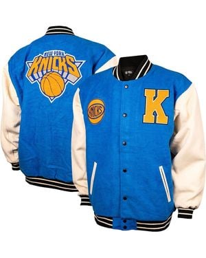 FISLL And Blue/cream New York Knicks Full-snap Varsity Jacket