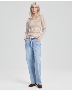 And Now This Tie-front Wide-leg Jeans - Blue