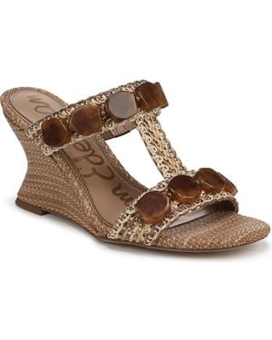 Sam Edelman Dante Stone Slide Wedge Sandals - Brown