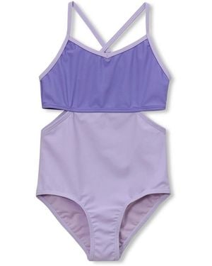 Lands' End Girls X-back One Piece Swimsuit - Purple