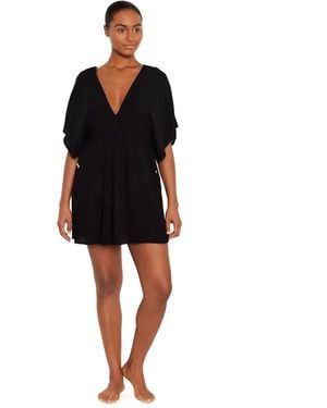 Ralph Lauren Lauren By Ralph Lauren Crinkle Rayon Tunic - Black