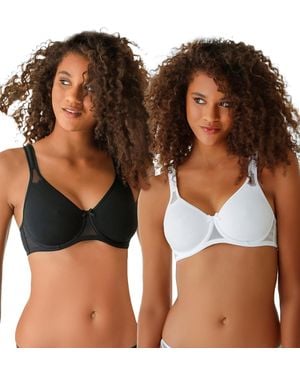 Lascana 2 Pack Sheer Accent T-shirt Bras - Brown