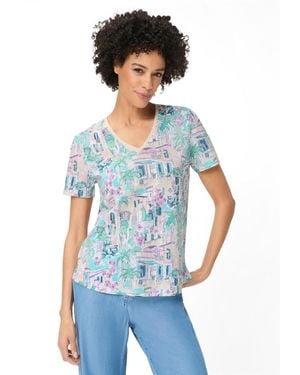 Olsen Italian Villa Print T-shirt - Blue