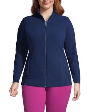 Lands' End Plus Size Anyweather Fleece Full Zip Jacket - Blue