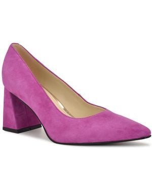 Nine West Monda Tapered Block Heel Dress Pumps - Purple