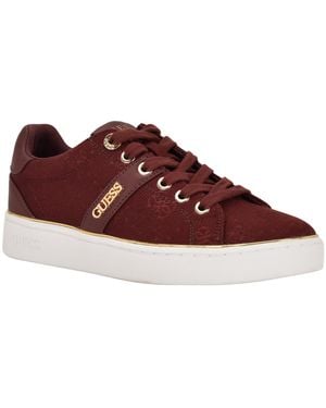 Guess Britz Low Profile Lace-up Sneakers - Red