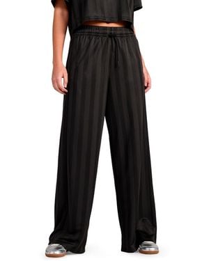 PUMA Wide-leg Relaxed Fit Jersey Pants - Black