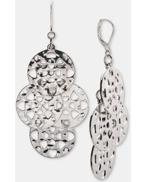 Style & Co. Gold-tone Circle Drop Earrings - White