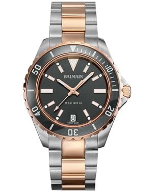 Balmain Swiss Ophrys Two-tone Stainless Steel Bracelet Watch 43mm - Gray