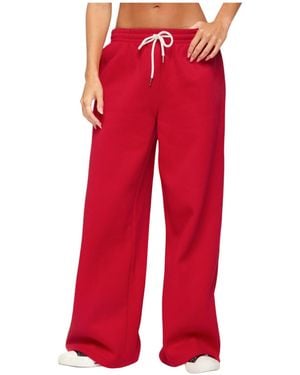 Edikted Kamari Low-rise Wide-leg Sweatpants - Red