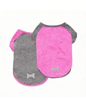 Aronkl 2-pack Lightweight Athletic Dog T-shirt - Pink