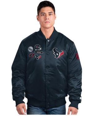 Starter Houston Texans Exclusive Satin Full-snap Varsity Jacket - Blue
