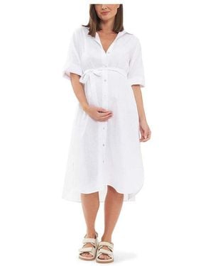 chinese dress ladies Verlaine White Linen Blend Maxi Dress - US 14 main image 0