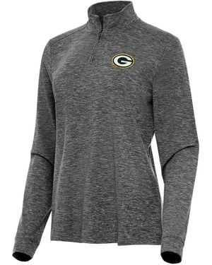 Antigua Green Bay Packers Mentor Quarter-zip Jacket - Gray