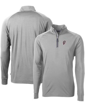 Cutter & Buck Ohio State Buckeyes Adapt Eco Knit Stretch Quarter-zip Pullover Top - Gray