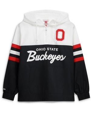Mitchell & Ness Ohio State Buckeyes Head Coach Lightweight Anorak Half-zip Windbreaker Jacket - Black