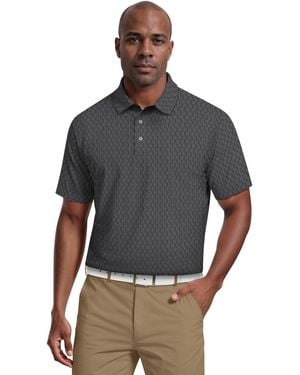 PGA TOUR All-over Micro Jacquard Short-sleeve Golf Polo Shirt - Gray