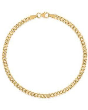 Macy's Macys Double Sided Cuban Chain Bracelet In 10k - Metallic